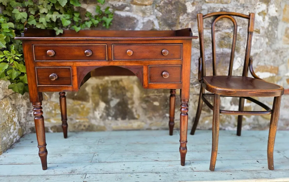 Victorian Kneehole Desk- Circa 1880 - Image 4
