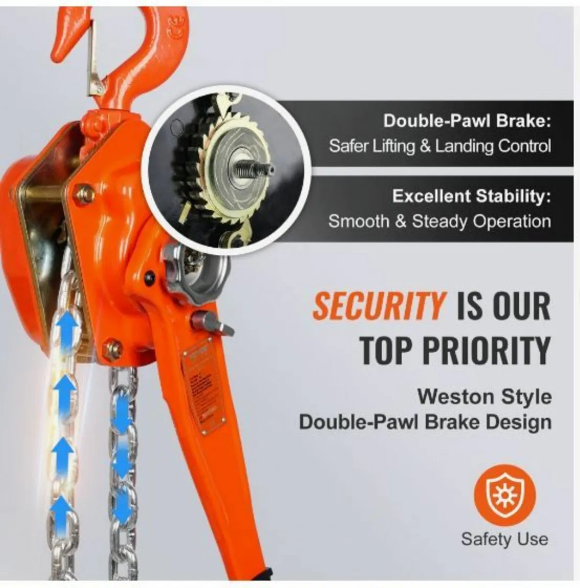 Manual Lever Chain Hoist, 3 Ton 6600 lbs Capacity - Image 3