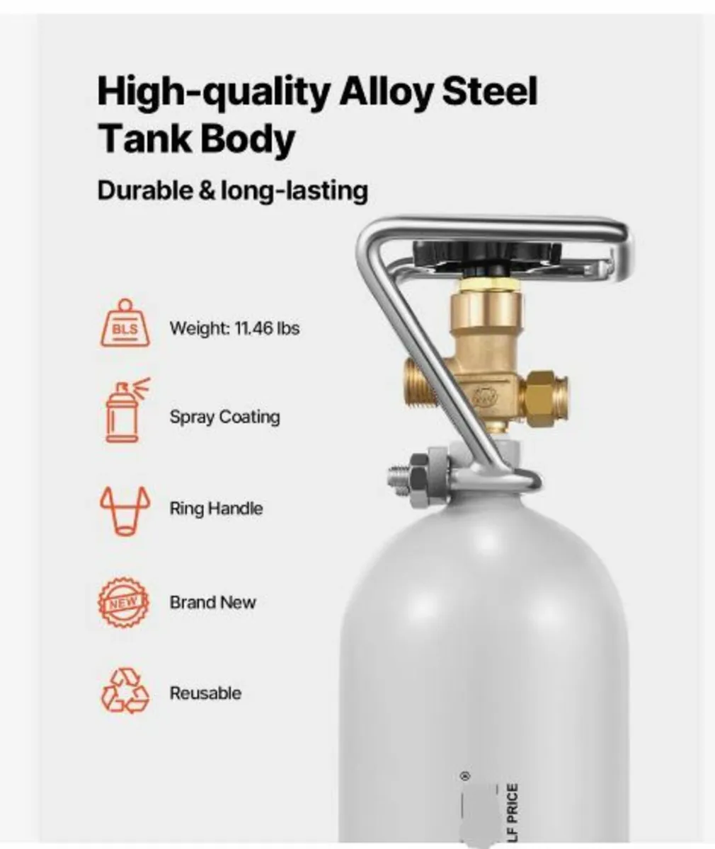 CO2 Tank 4.41 lbs Alloy Cylinder - Image 2