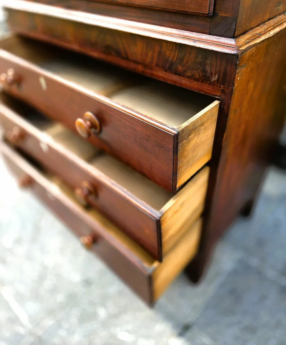 Large 7 ft. Victorian Tallboy Chest- Circa 1880 - Image 3