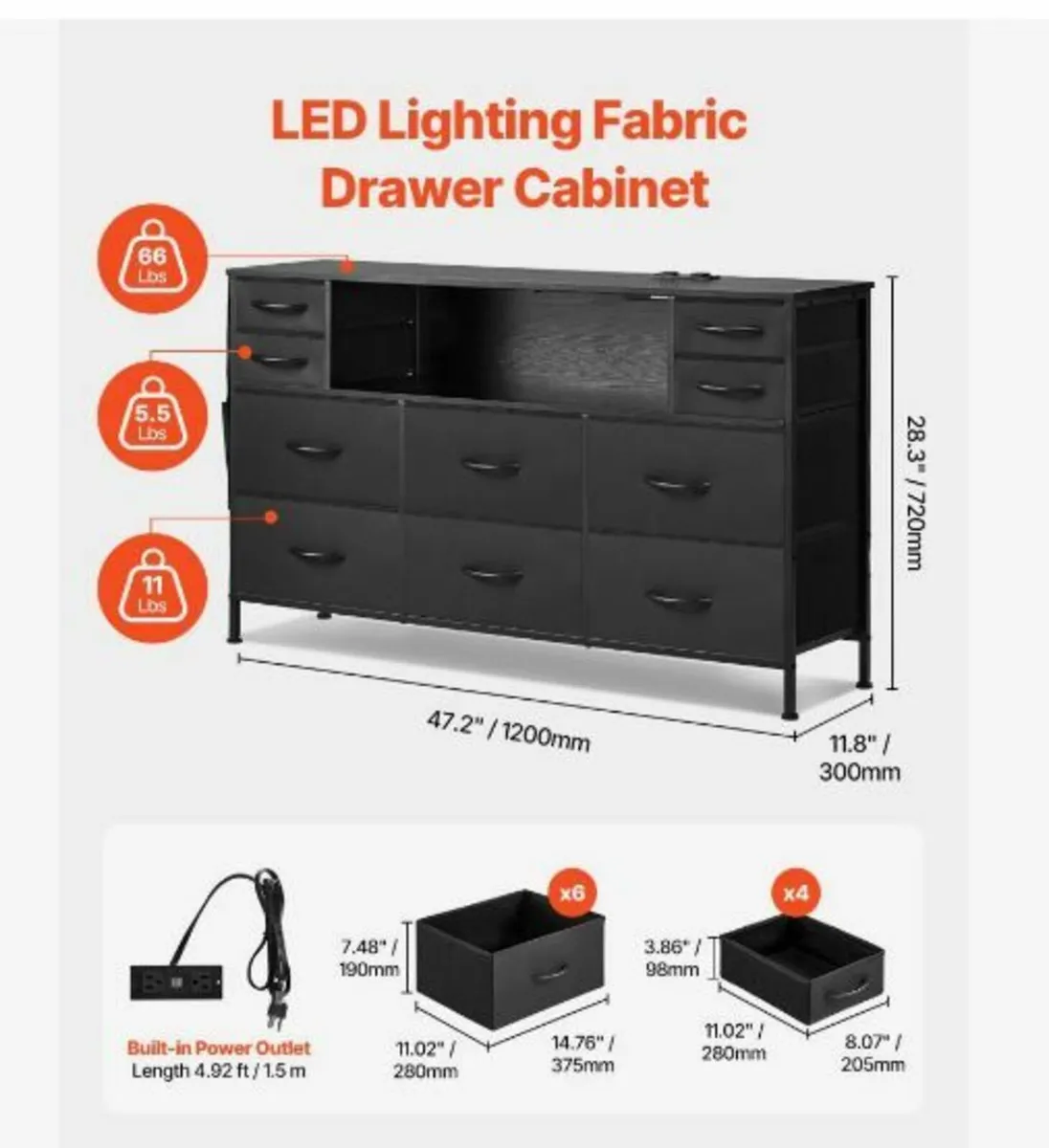 10 Fabric Drawer Dresser - Image 2