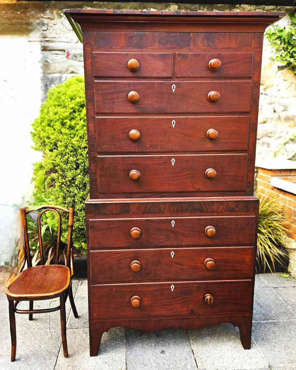 Large 7 ft. Victorian Tallboy Chest- Circa 1880 - Image 1