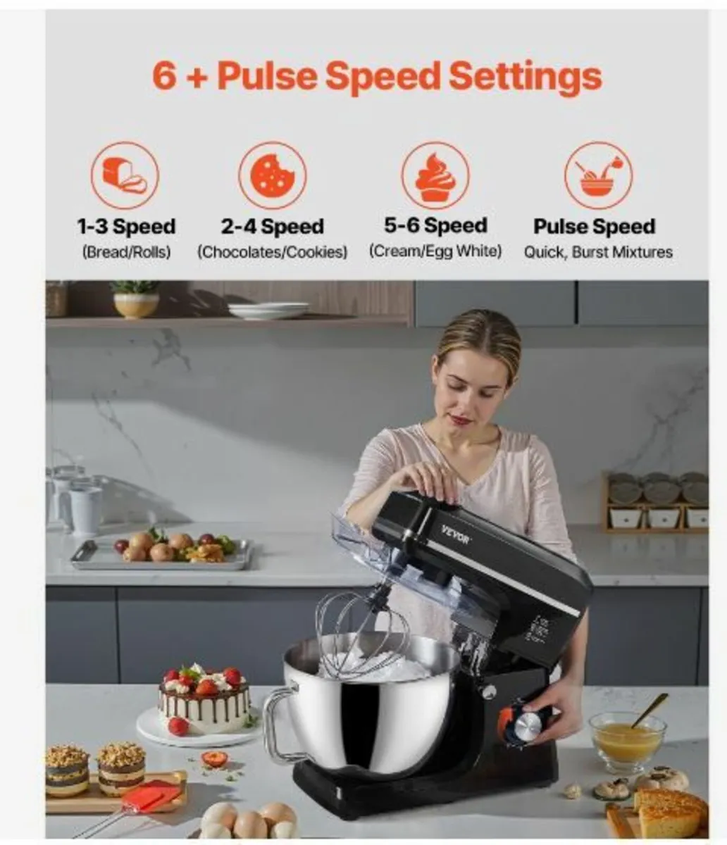 Stand Mixer 8.3 QT Electric Dough Mixer 1400W - Image 2