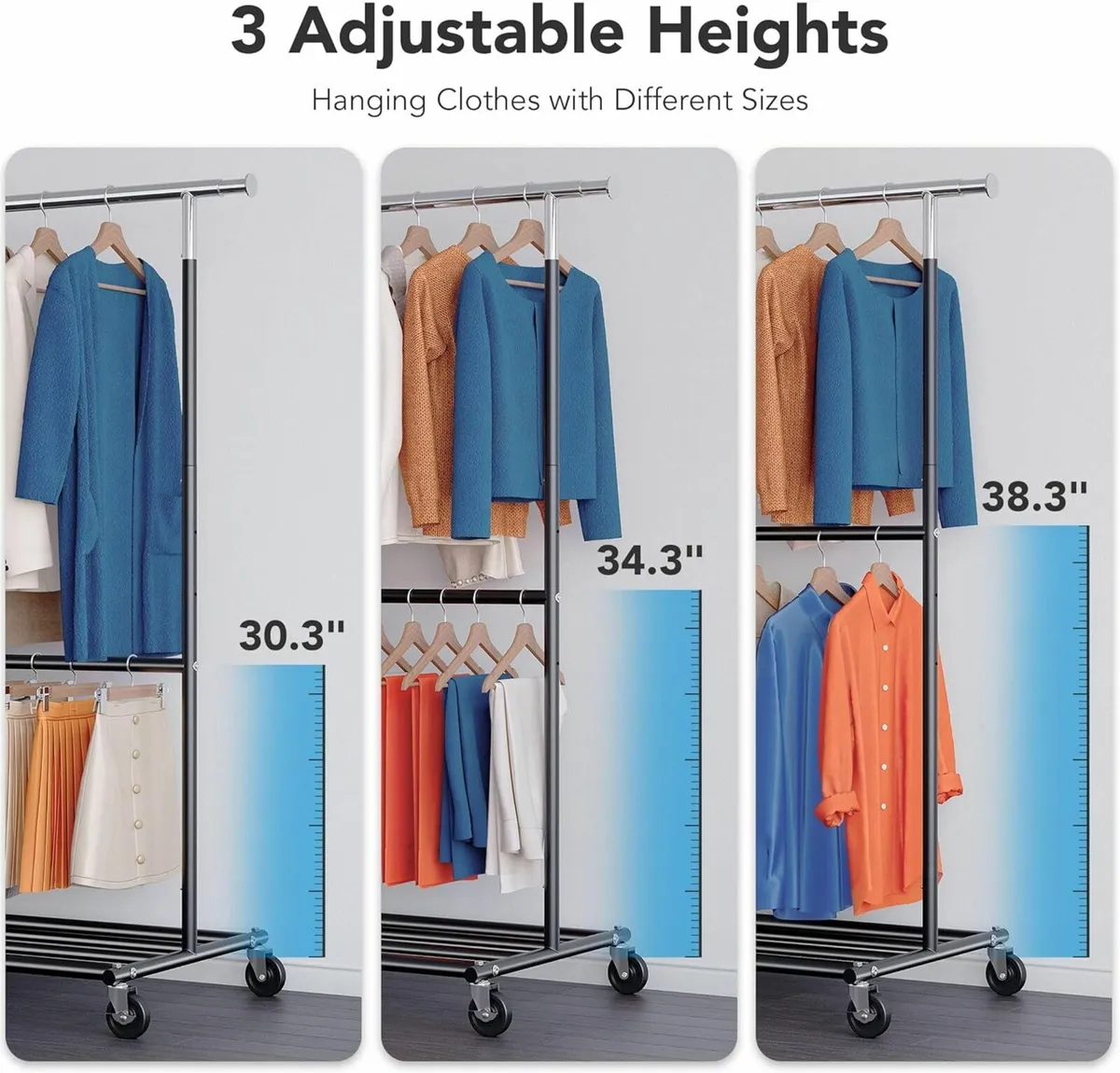 Heavy Duty Clothes Rail, Sturdy 150KG Rack - Image 2
