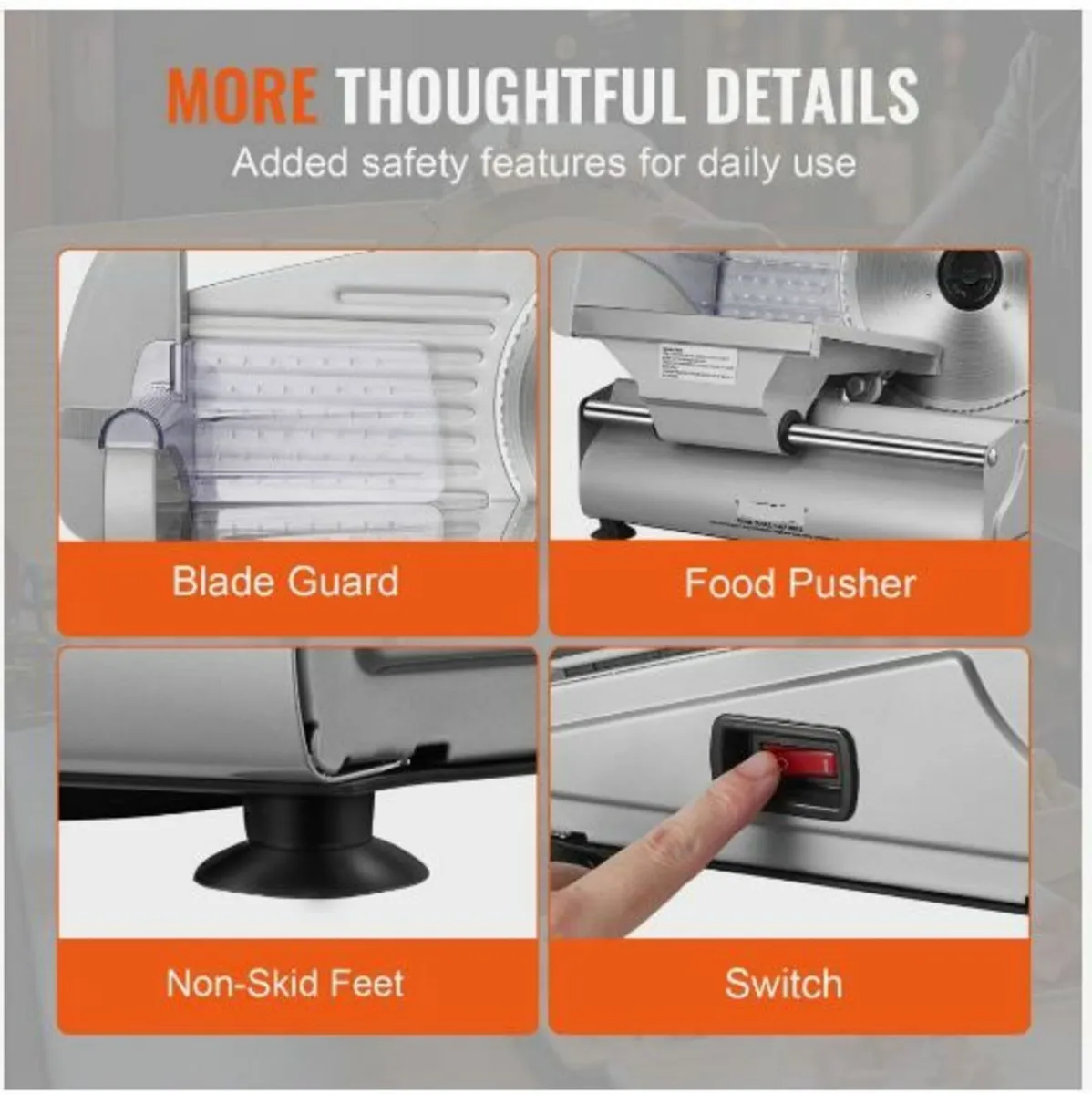Meat Slicer, 180W Electric Deli Food Slicer - Image 4