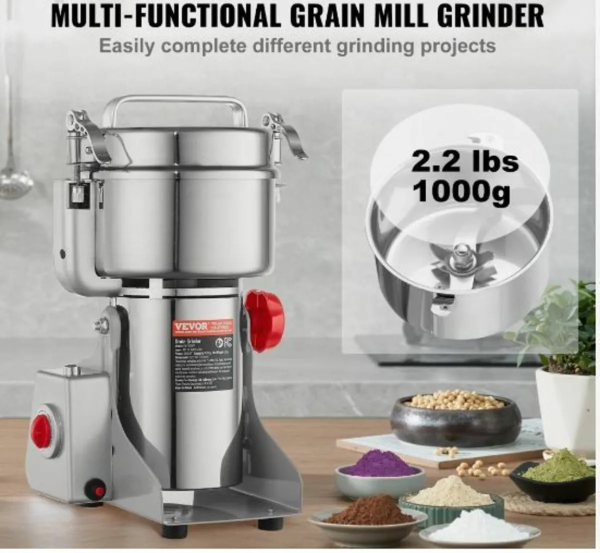 1000g Commercial Spice Grinder Electric - Image 2