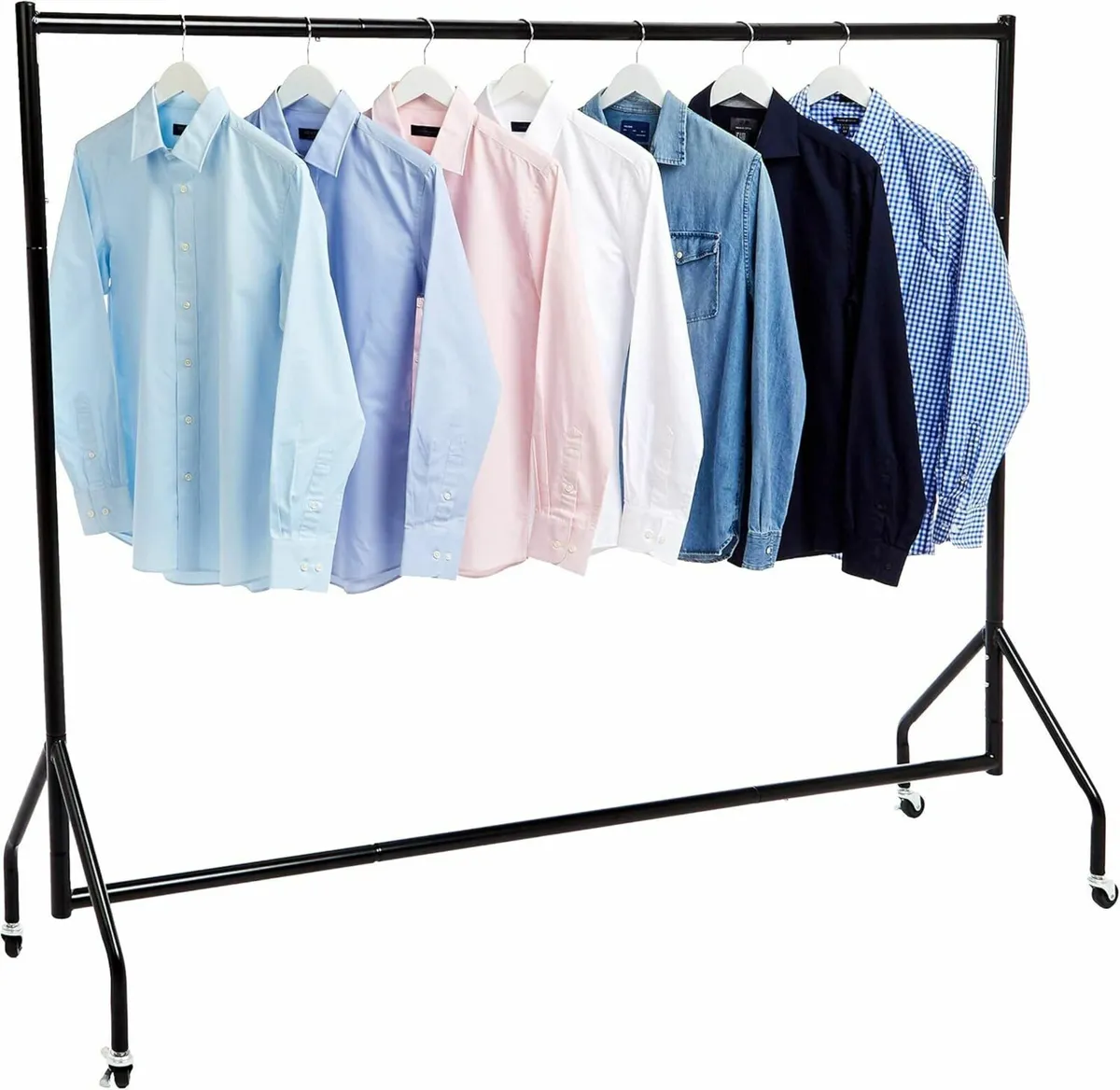 50kg Clothes Rail Garment Rail 1.82x1.52m, Black - Image 1