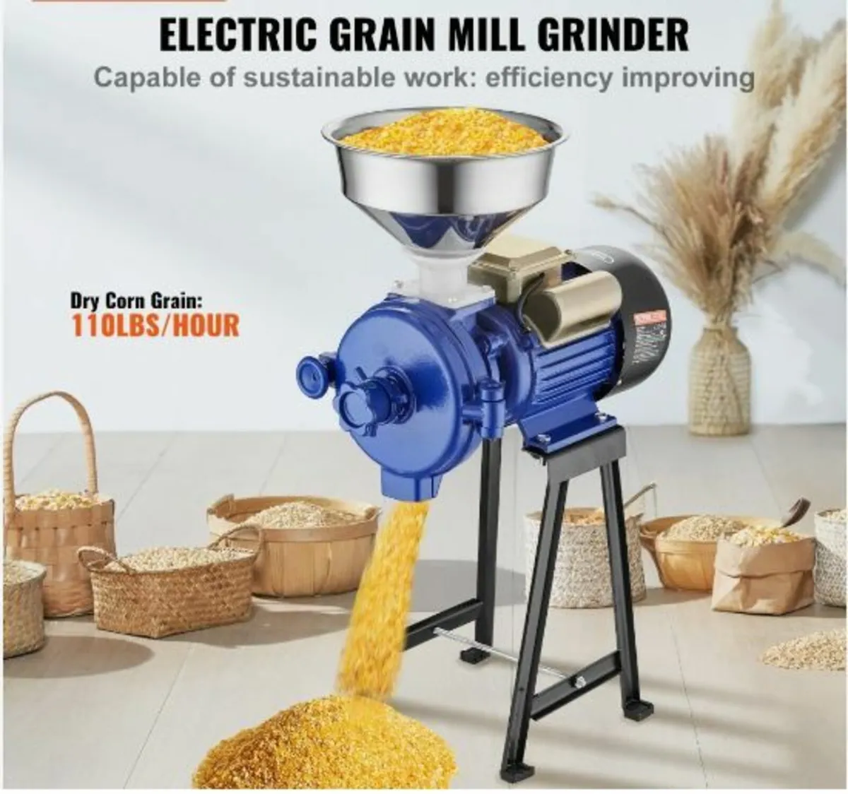 3000W Electric Grain Grinder Corn Wheat Flour - Image 2