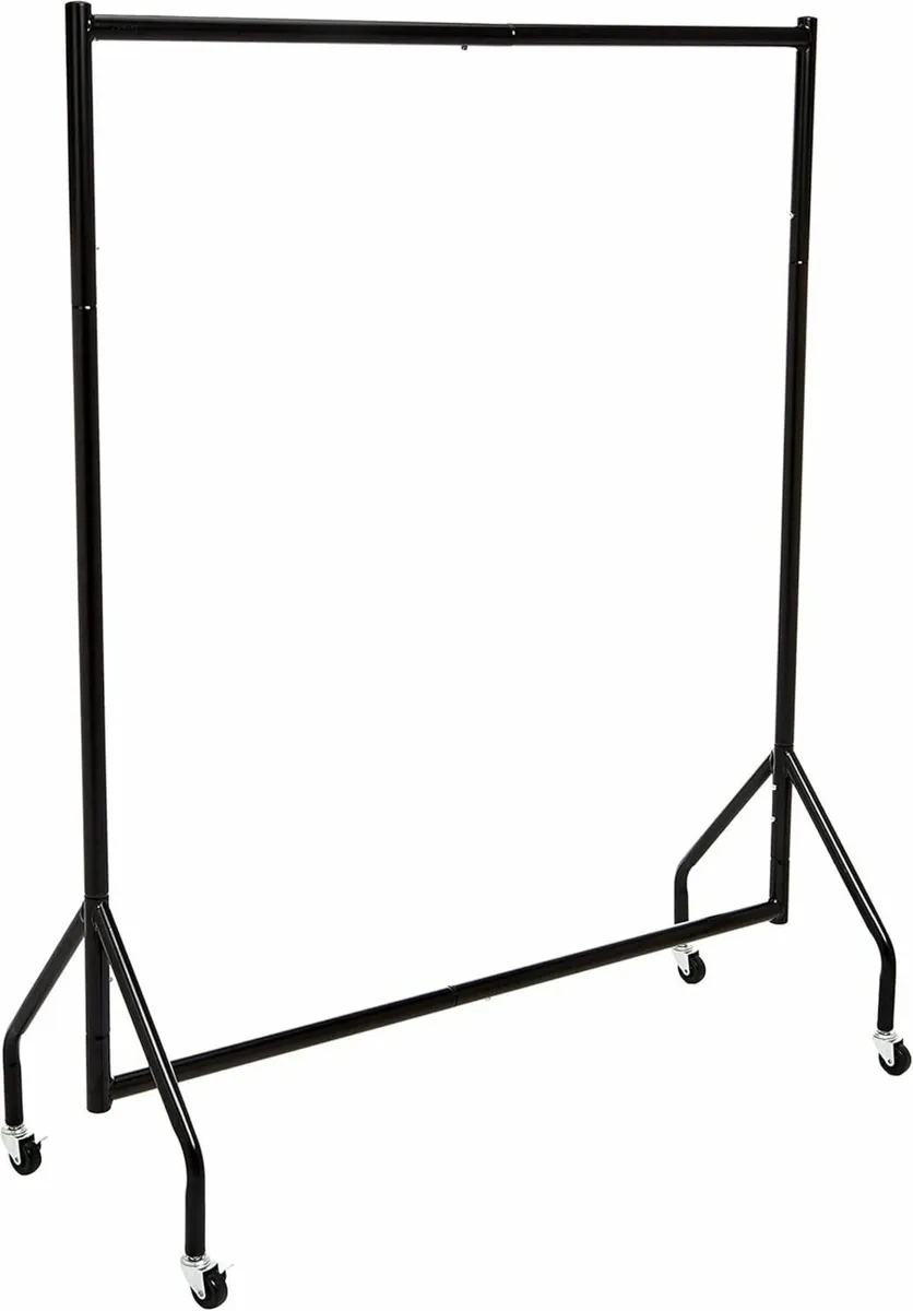 Heavy Duty 68kg Clothes Rail Garment Rail Black - Image 3