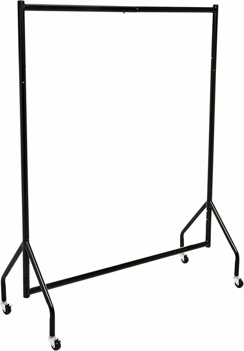 Heavy Duty 68kg Clothes Rail Garment Rail Black - Image 4