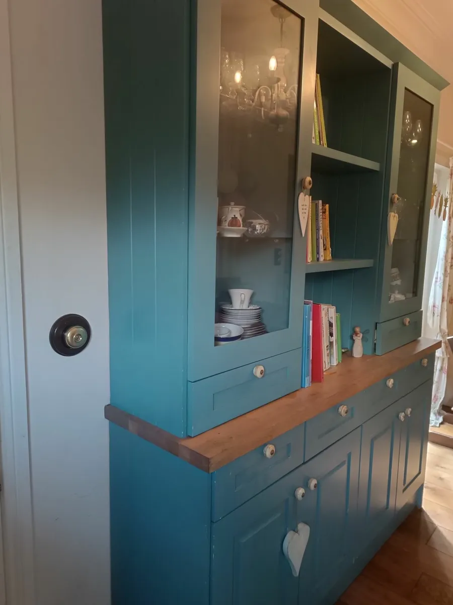 Hand-painted Wooden Dresser – Teal - Image 2