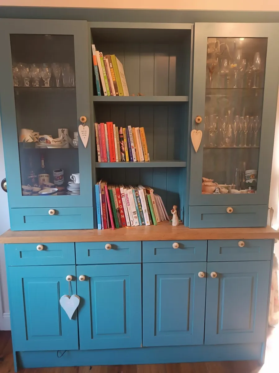 Hand-painted Wooden Dresser – Teal - Image 1