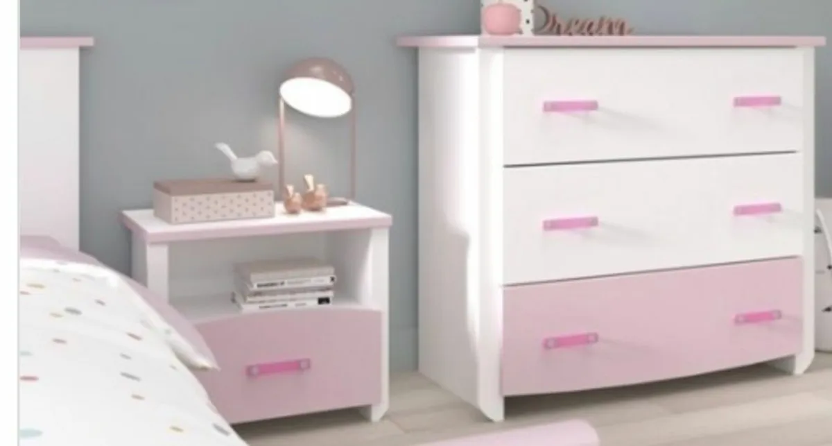 Wardrobe, Bed, Chest of drawers and Beside table - Image 2