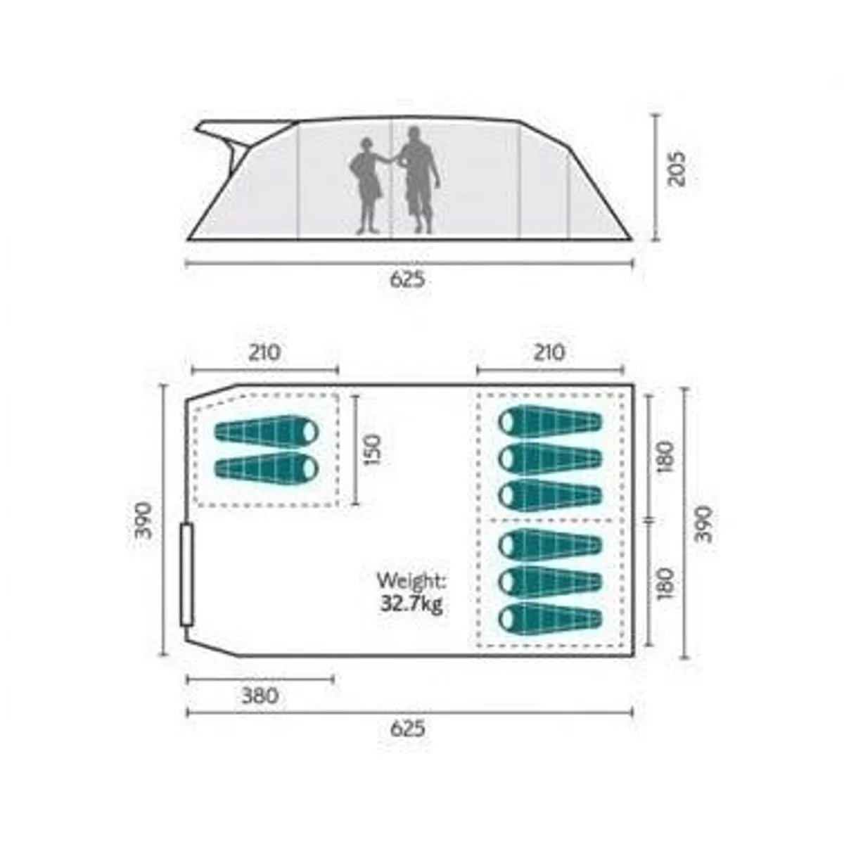 8 man Air Tent and Porch Extension - Image 2