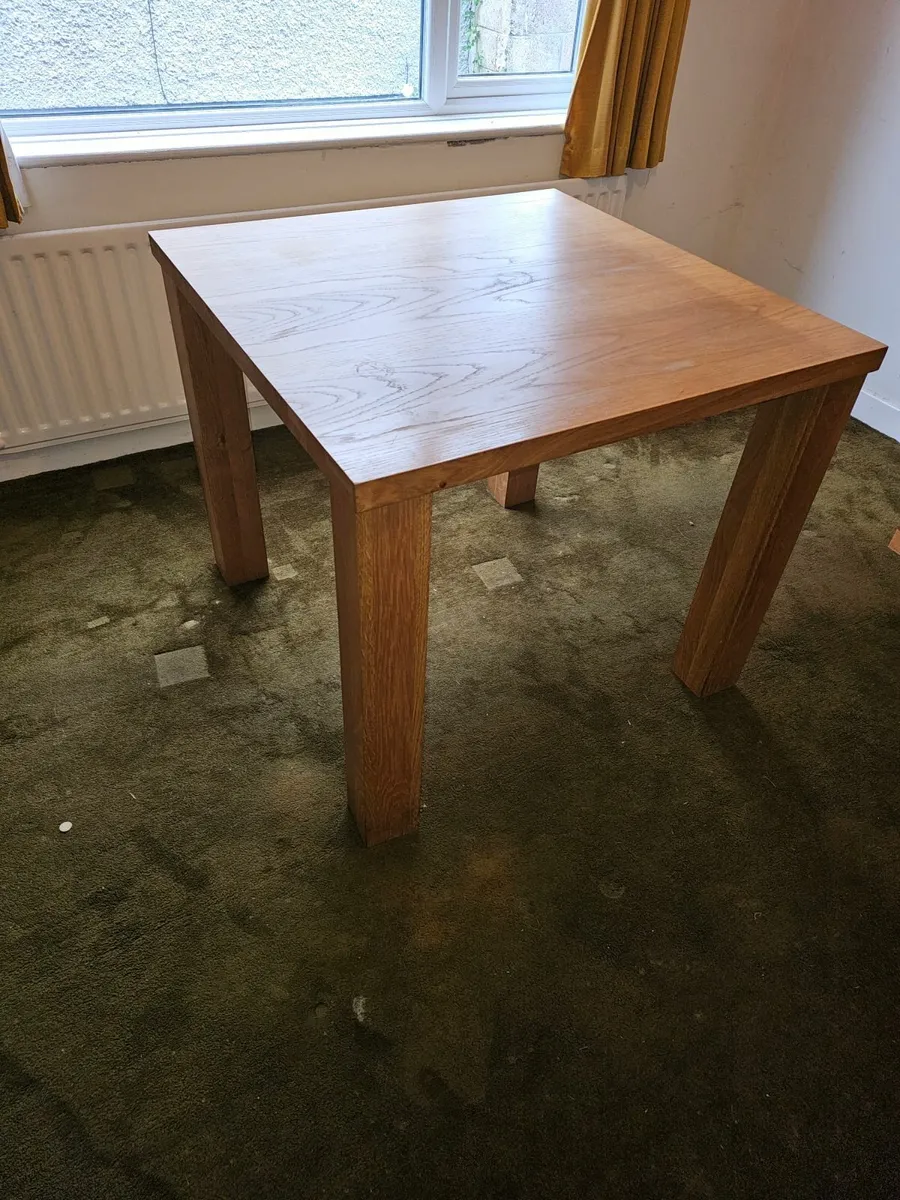 Solid Wood Dining Table & 2 Chairs - Image 2