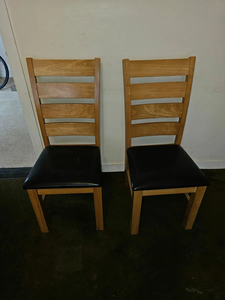 Solid Wood Dining Table & 2 Chairs - Image 3