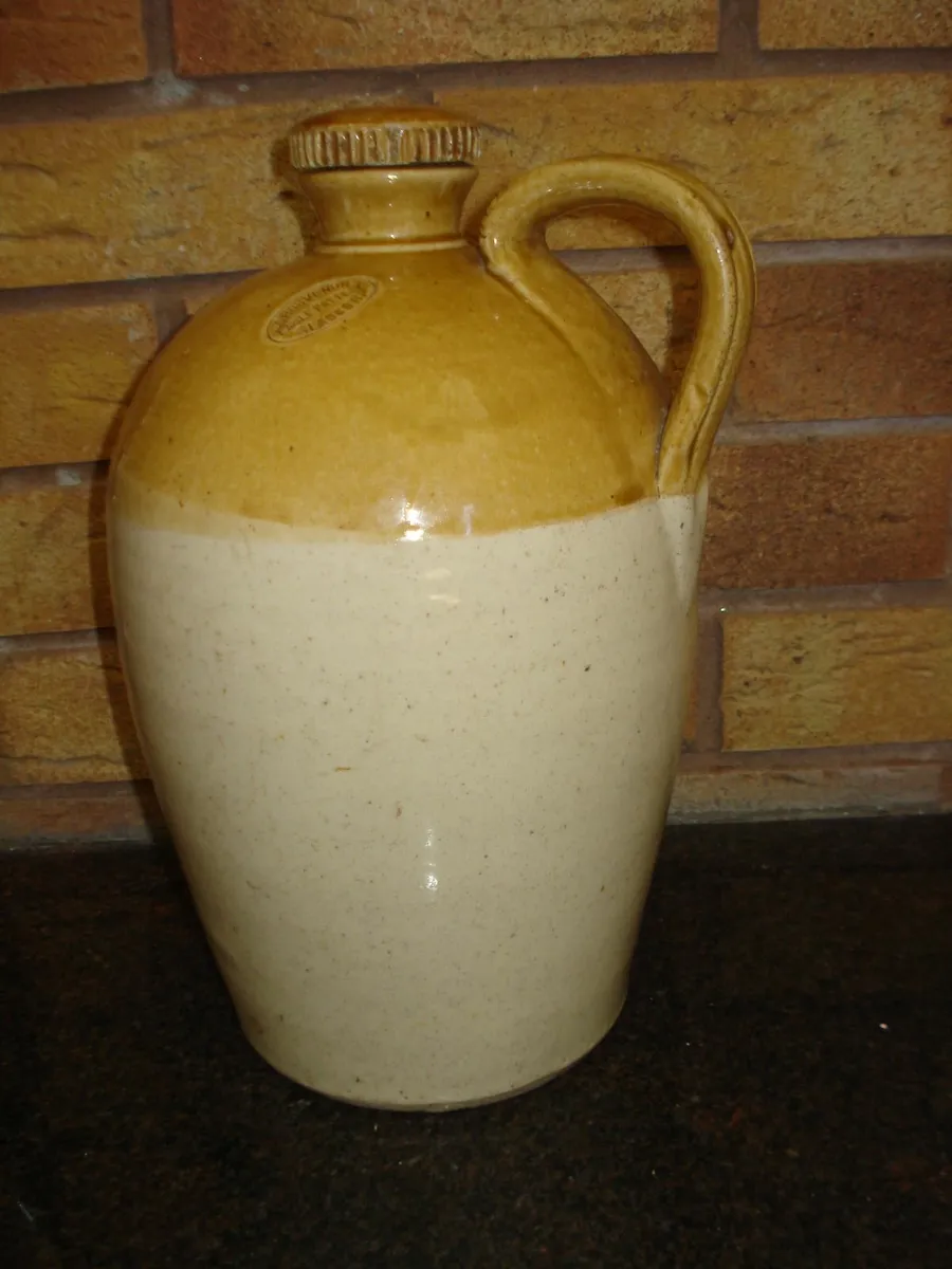 2 STONEWARE GLAZED  FLAGONS. - Image 3