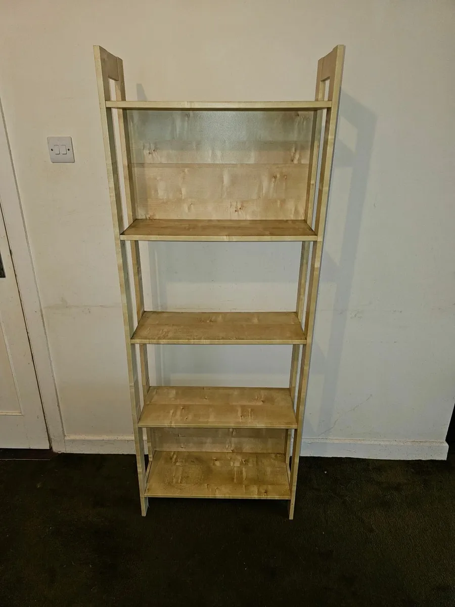 Modern 5-Shelf Wooden Bookcase / Shelving Unit - Image 1