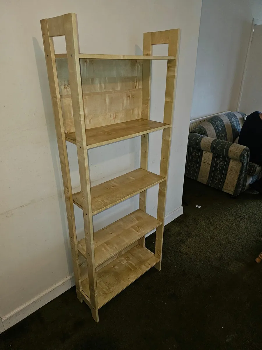Modern 5-Shelf Wooden Bookcase / Shelving Unit - Image 3