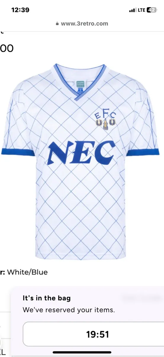 Everton 1988 away jersey
