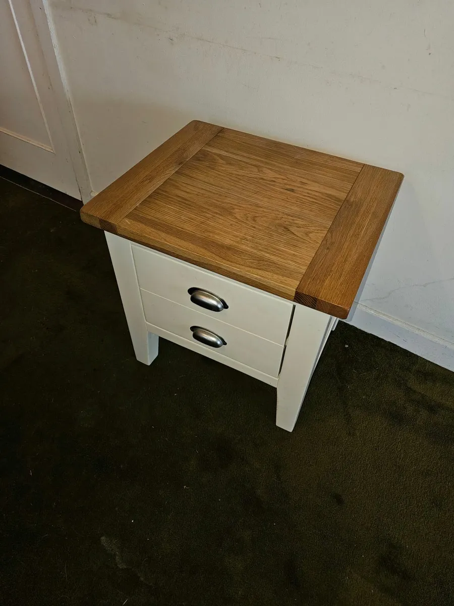 Solid Wood & Cream Bedside Table / Nightstand - Image 4