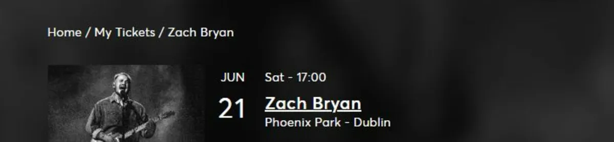 Zach Bryan TICKETS - Gold Circle Standing Tickets - Image 2