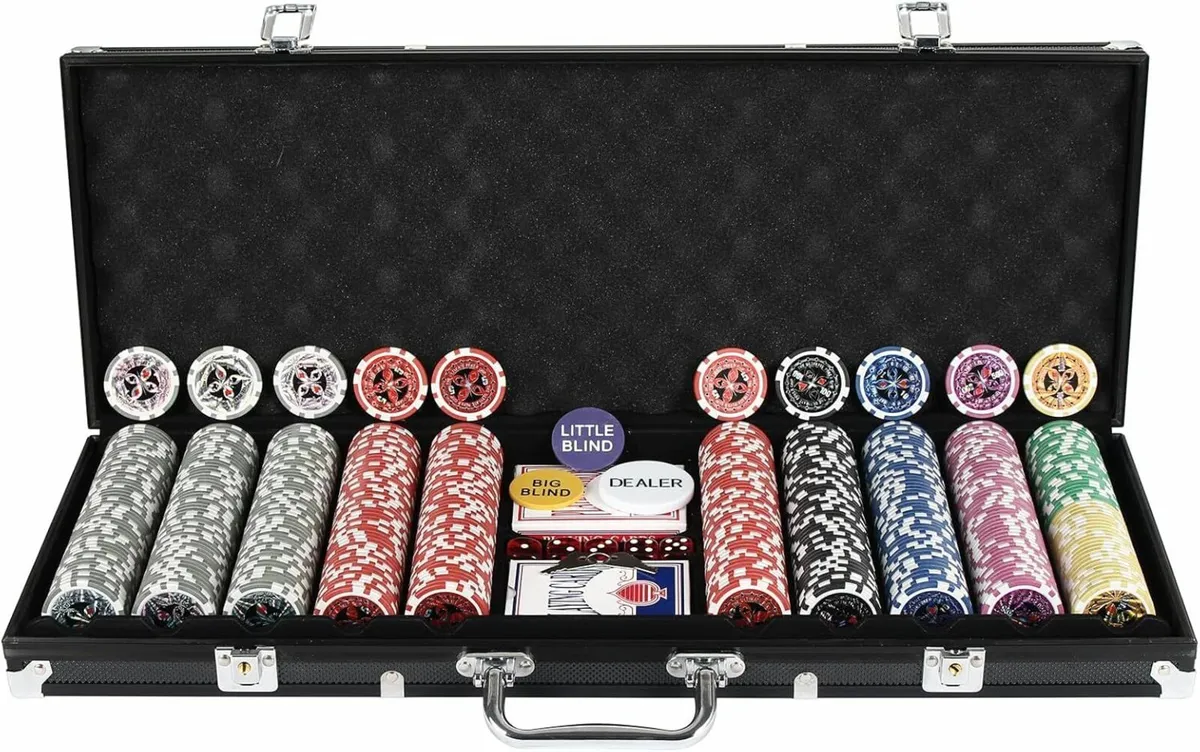 Texas Holdem Poker Chips Set with Aluminum Case - Image 4