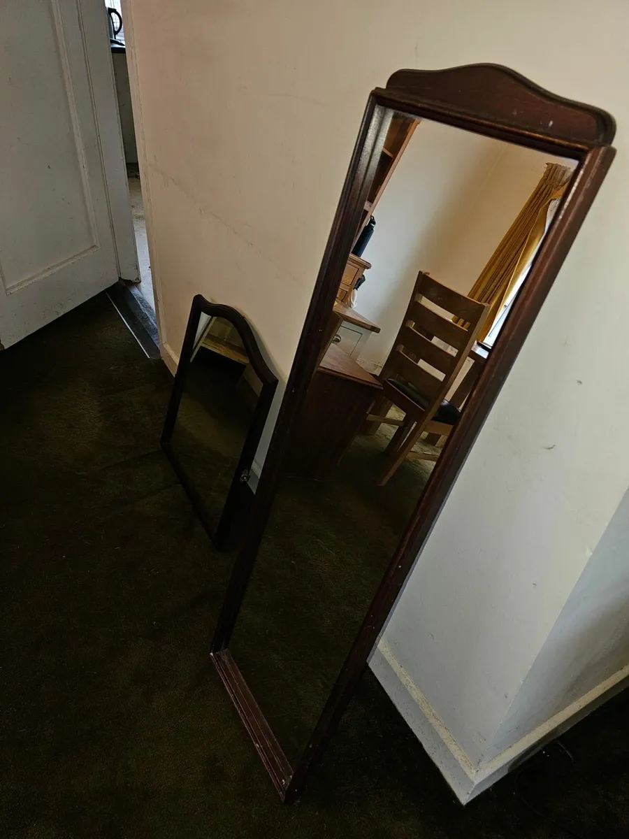 Two Wooden-Framed Mirrors - Image 2