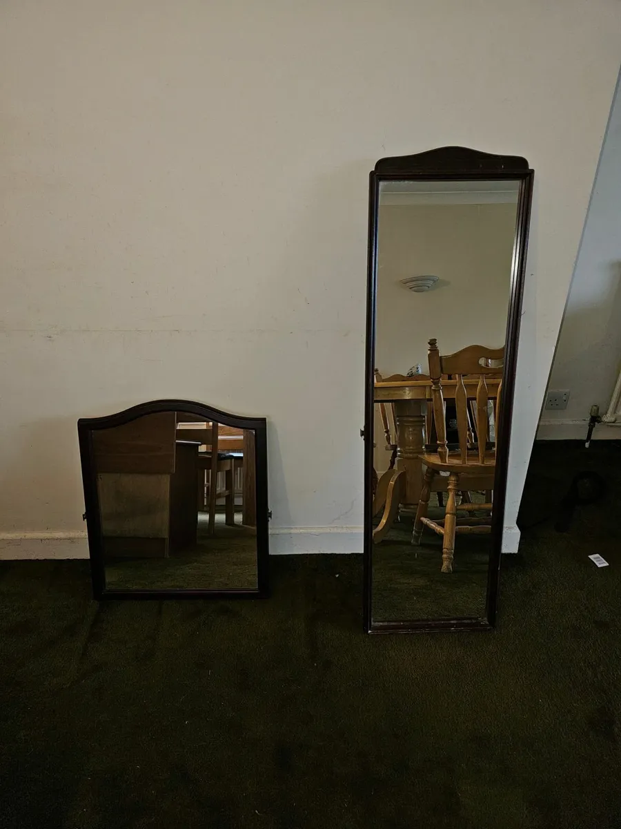 Two Wooden-Framed Mirrors - Image 1