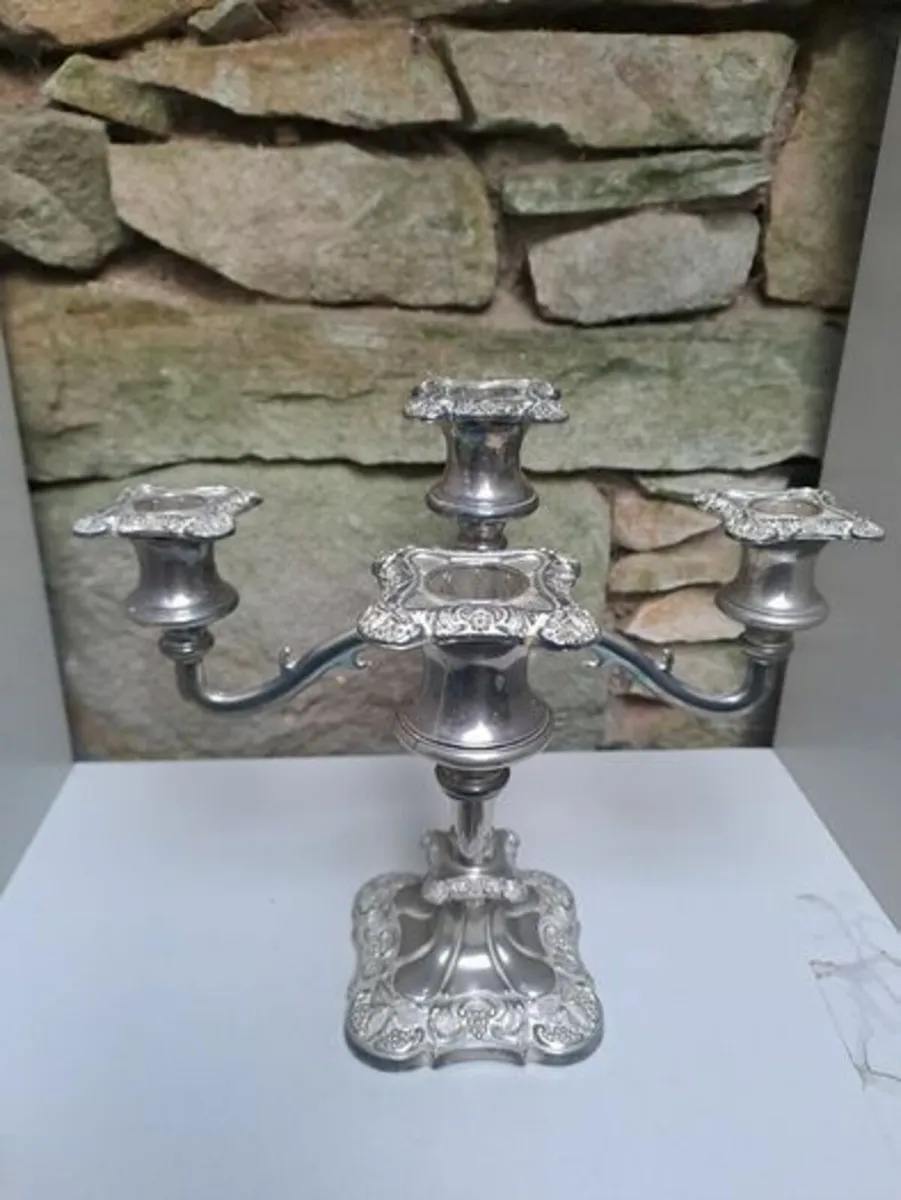 5 branch silver plated candelabra - Image 2