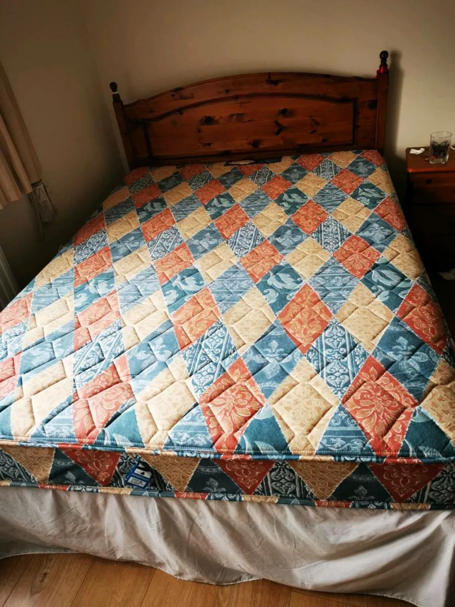 Double bed, mattress and base
