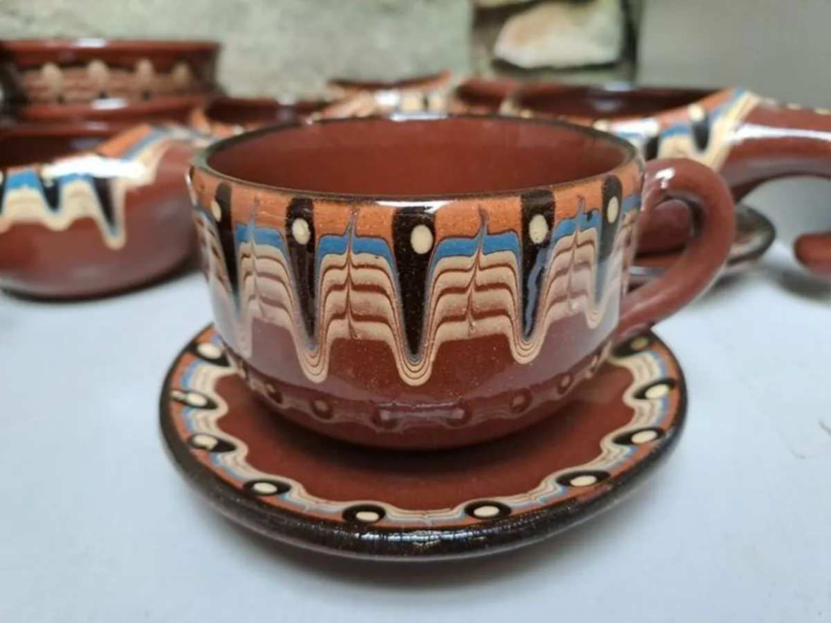 Vintage Bulgarian Troyan bowls and cups - Image 3