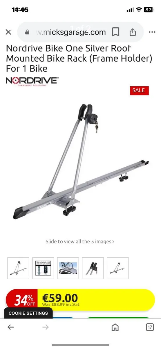 2 x bike roof rack - Image 1
