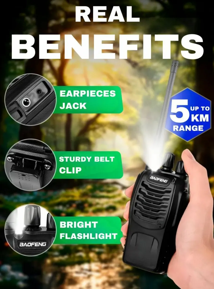 Walkie Talkie Radios Handheld New Long Range - Image 2