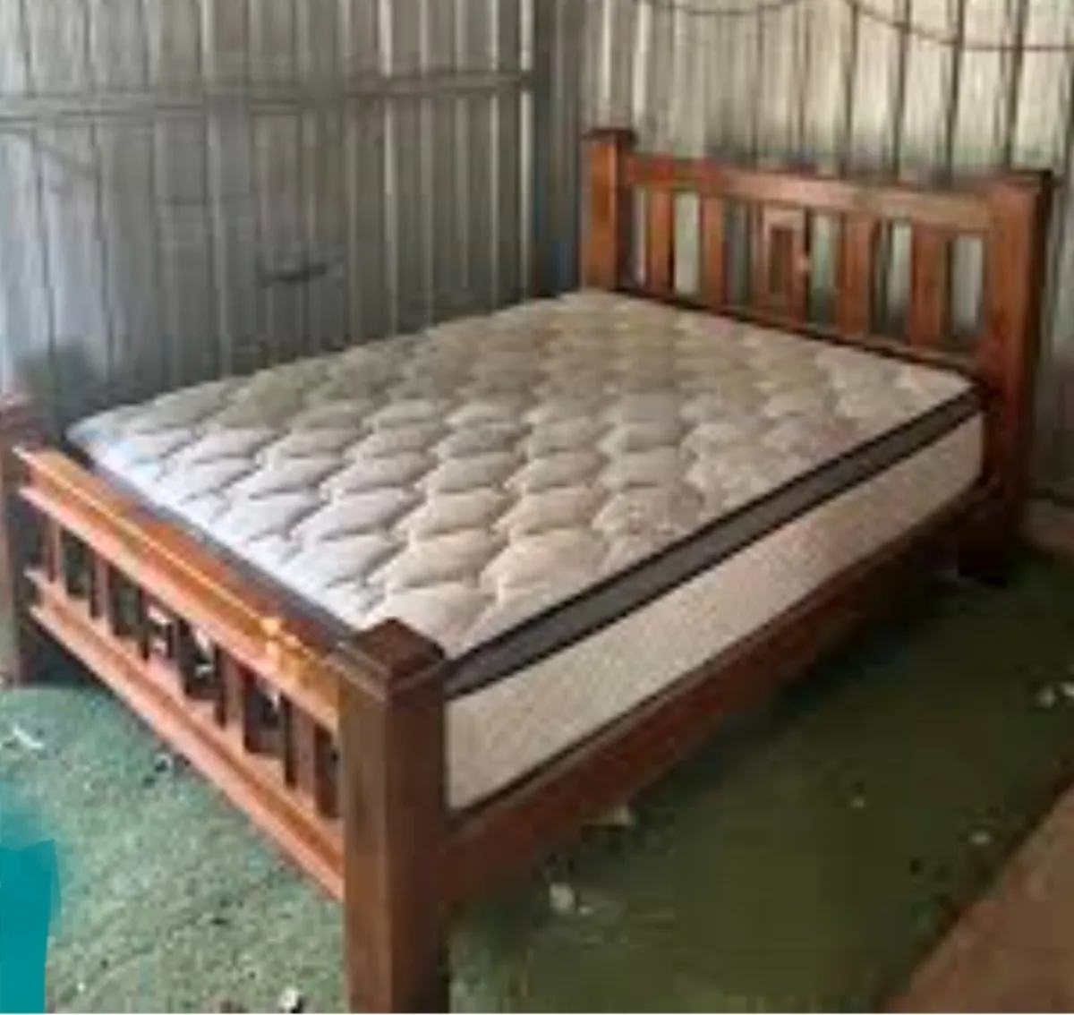 Double oak bed