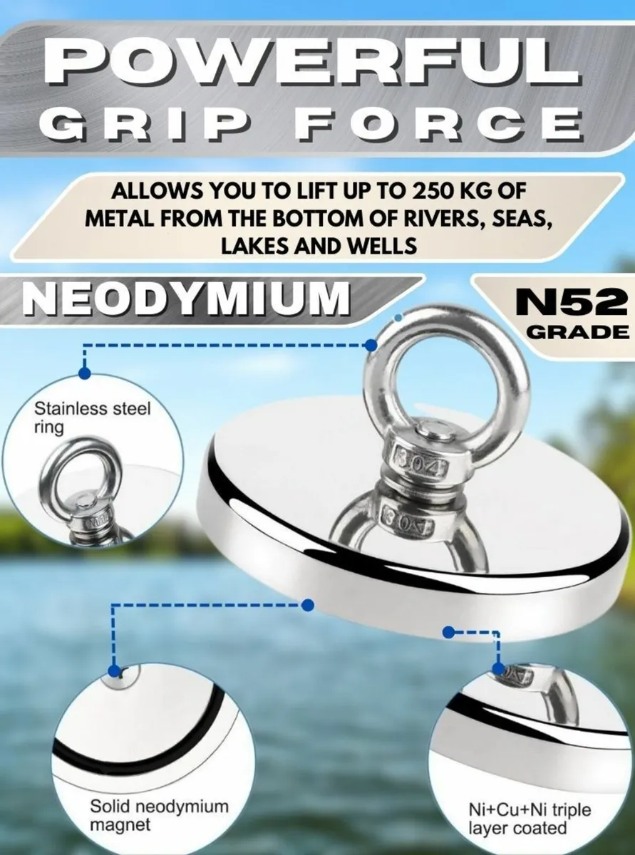 250KG Pulling Power Magnet Fishing Kit With 20m Ro - Image 3