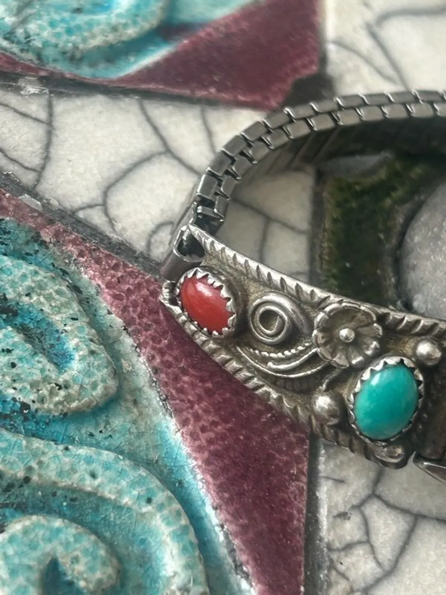 Native American Silver Watchband - Image 2
