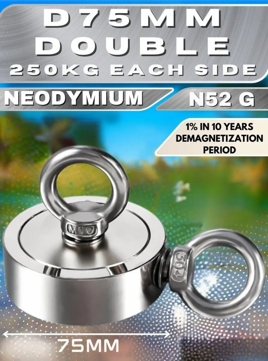 D75mm Double Sided Magnet Fishing Kit Neodymium - Image 3