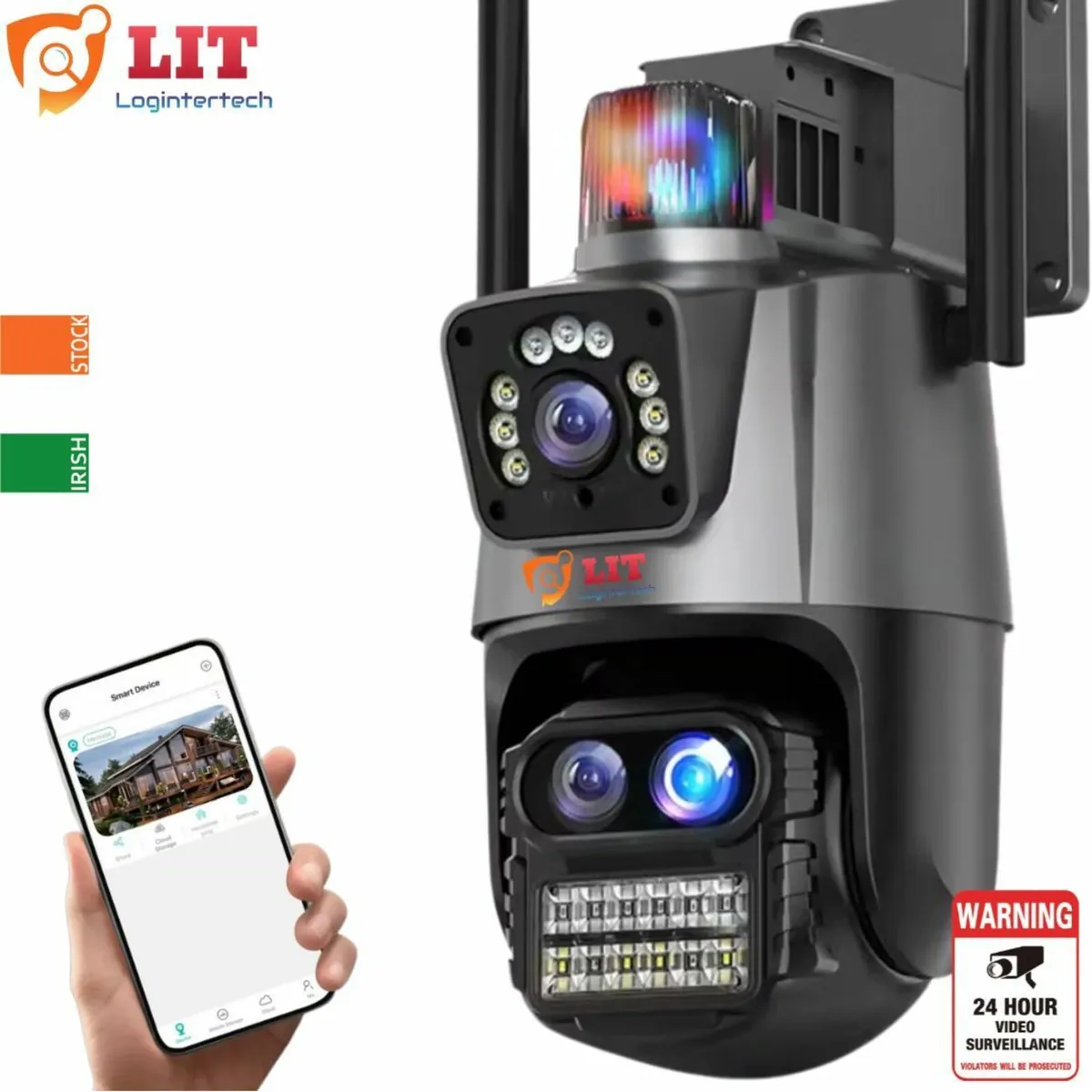 12MP 2 In 1 Alarm Camera Zoom PTZ Wireless Wifi - Image 1