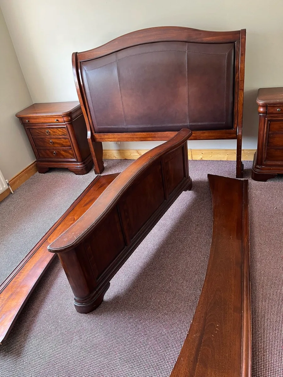 King Size Bed frame with matching lockers - Image 1