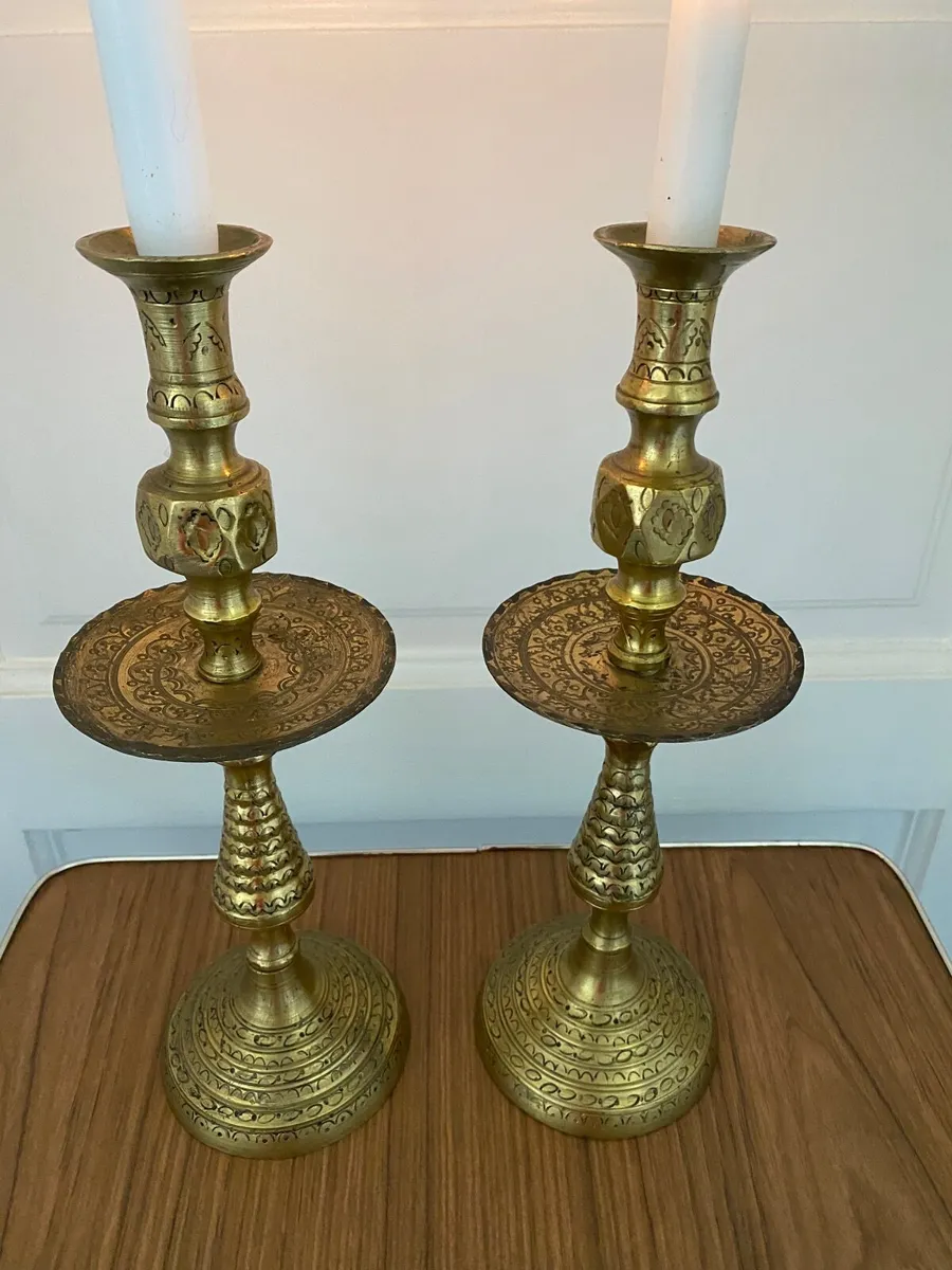 Brass candle holders - Image 3