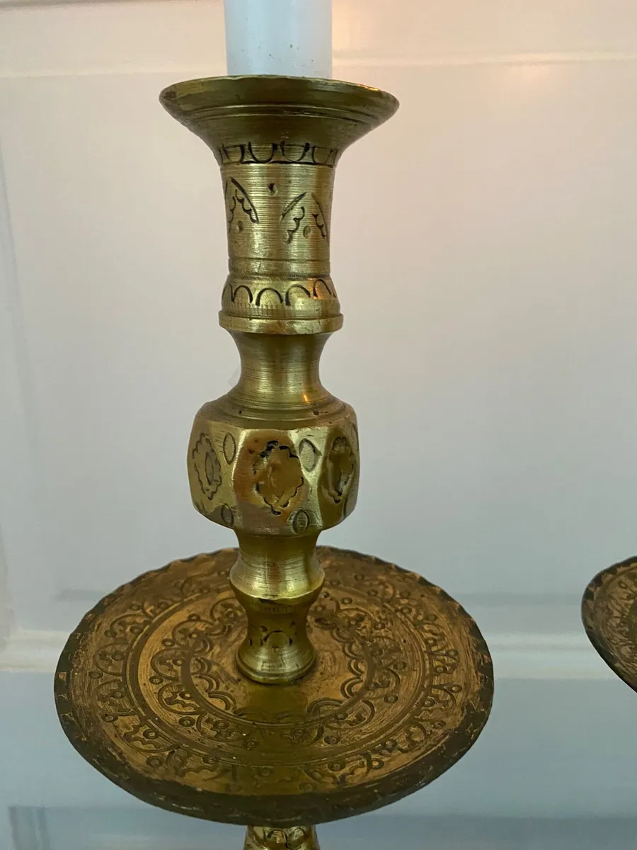 Brass candle holders - Image 4