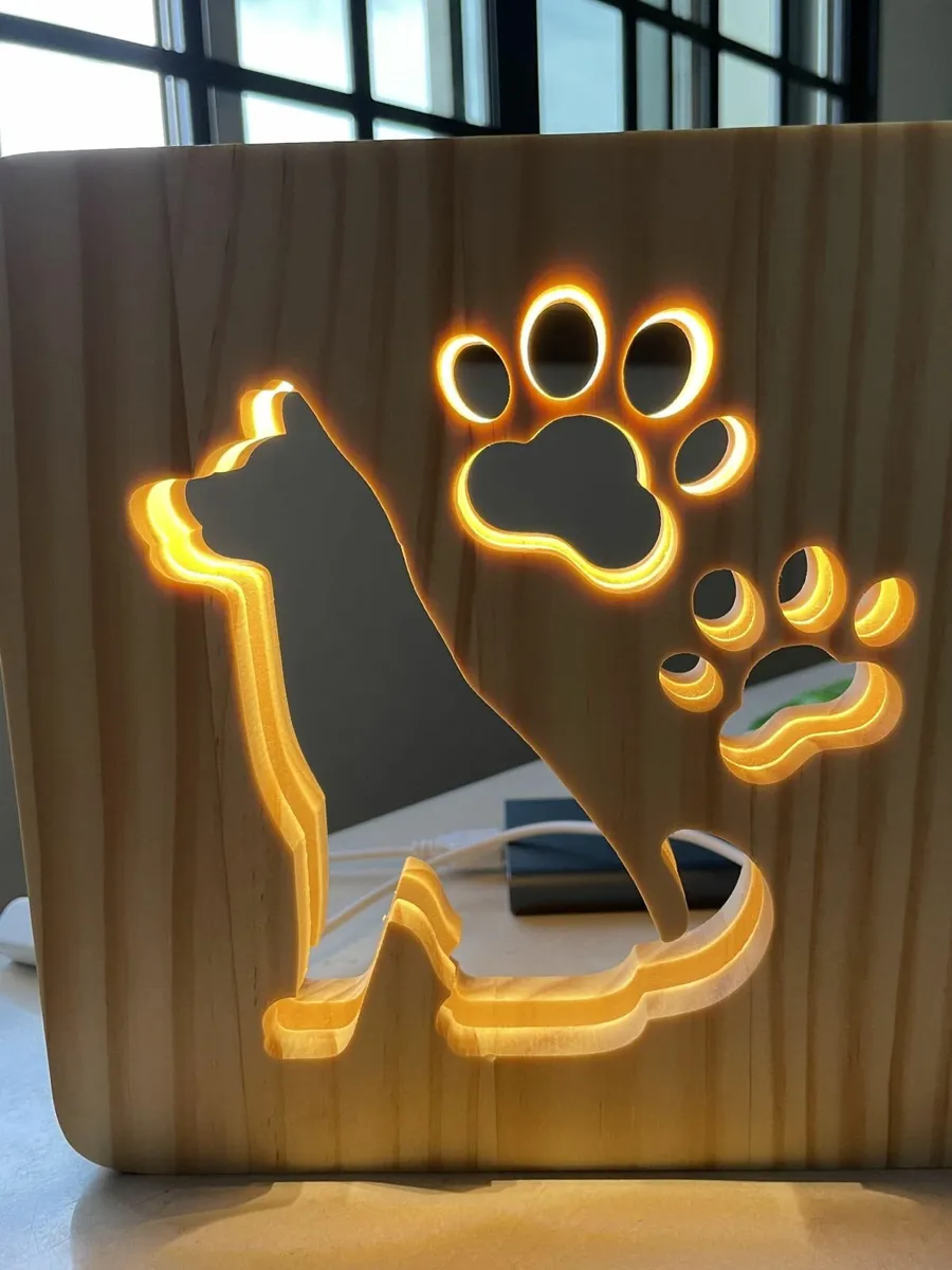USB wooden table lamp - Image 1