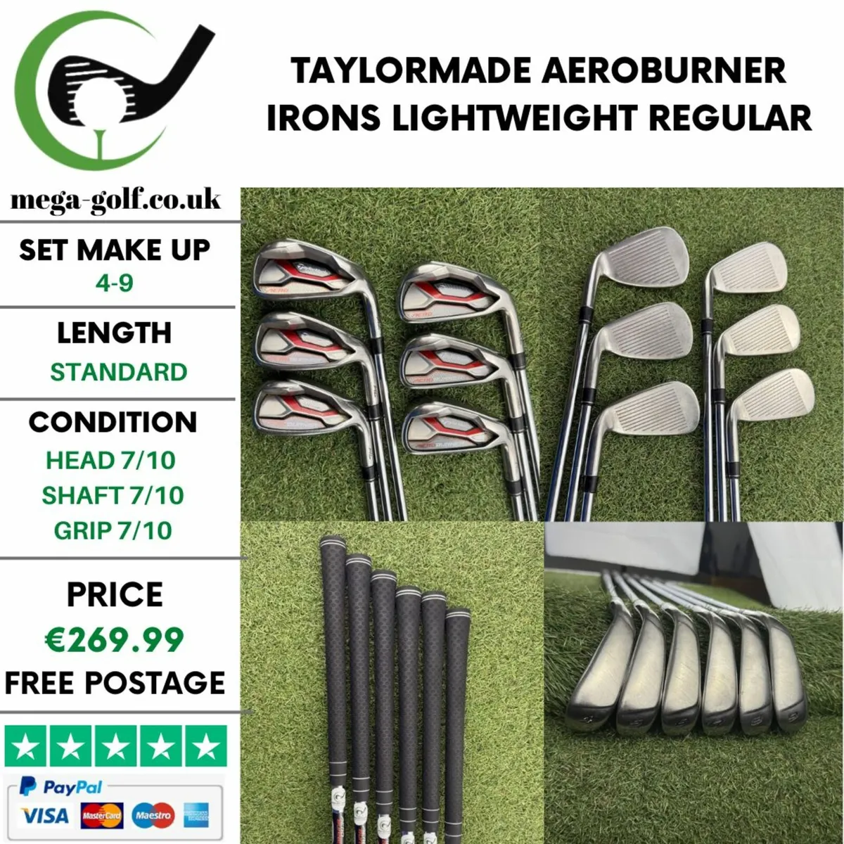 TAYLORMADE AEROBURNER IRONS / 4-9 / REGULAR - Image 1