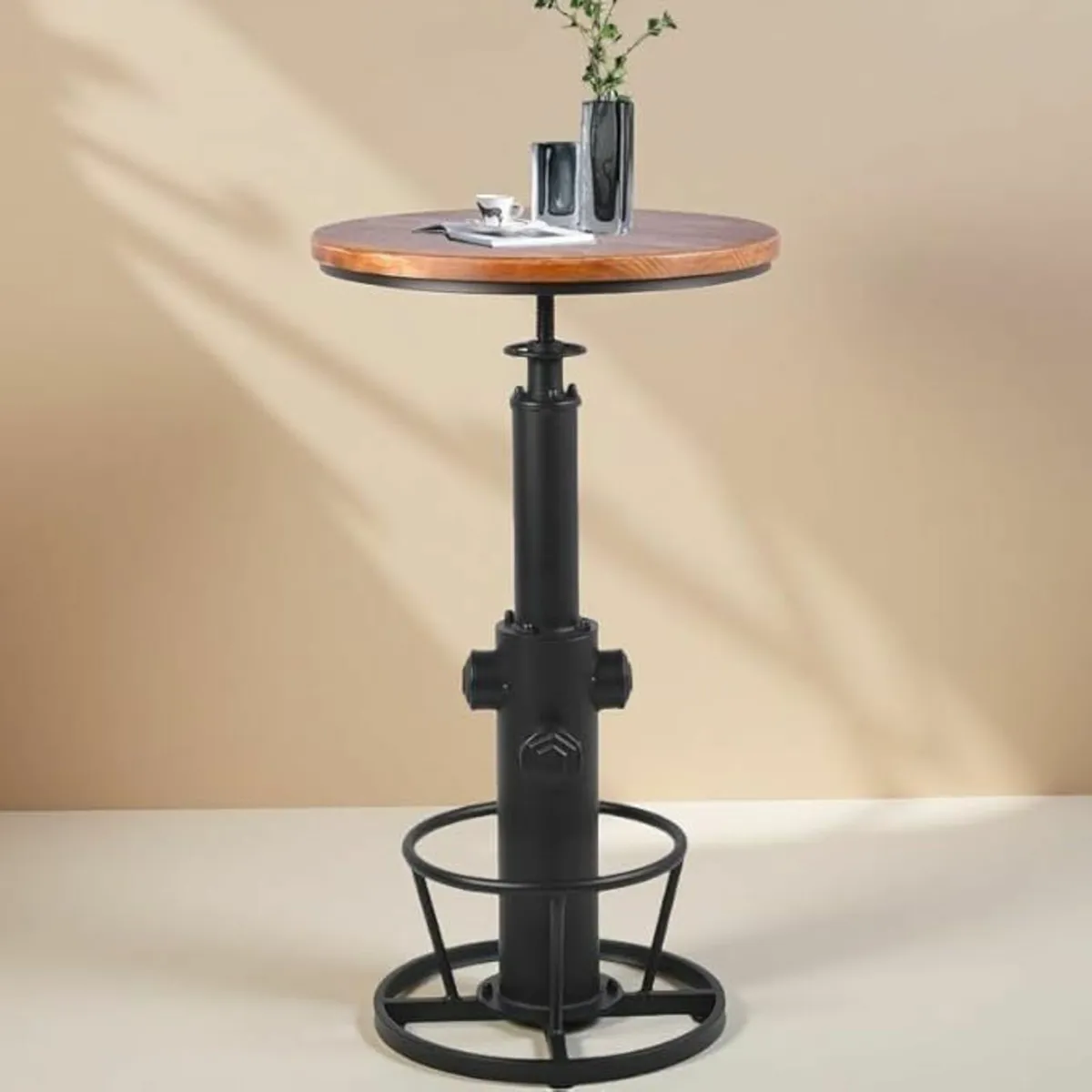 Vintage Bistro Table Adjustable Coffee Bar Table - Image 1
