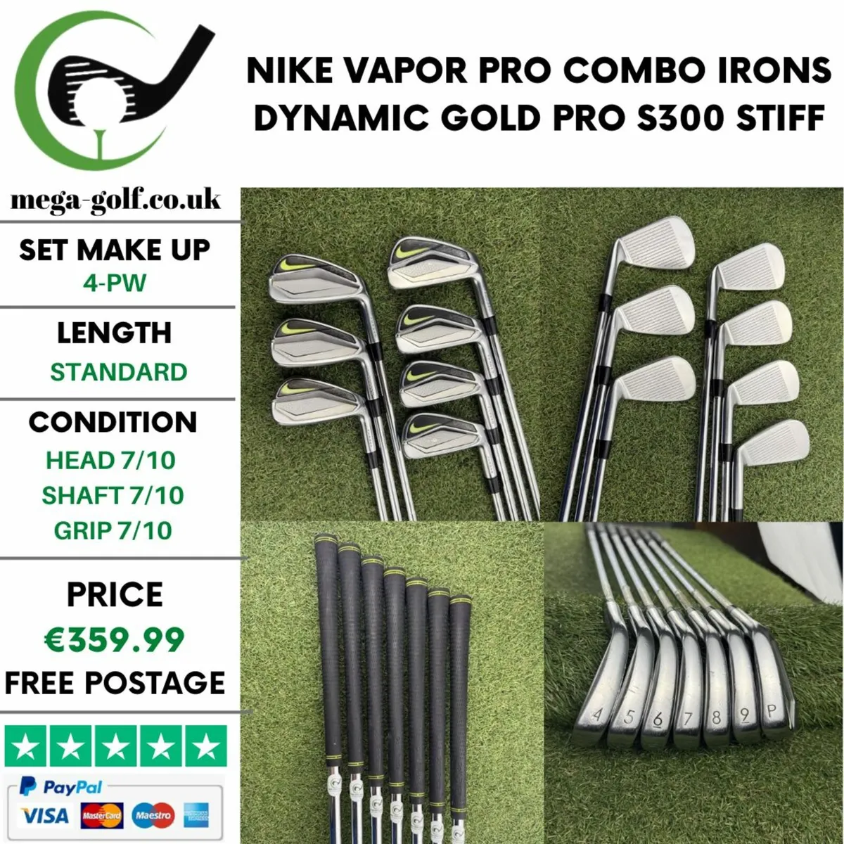 NIKE VAPOR PRO COMBO IRONS / 4-PW / STIFF - Image 1