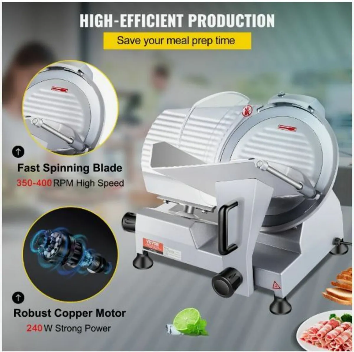 Commercial Meat Slicer, 240W Electric - Image 4