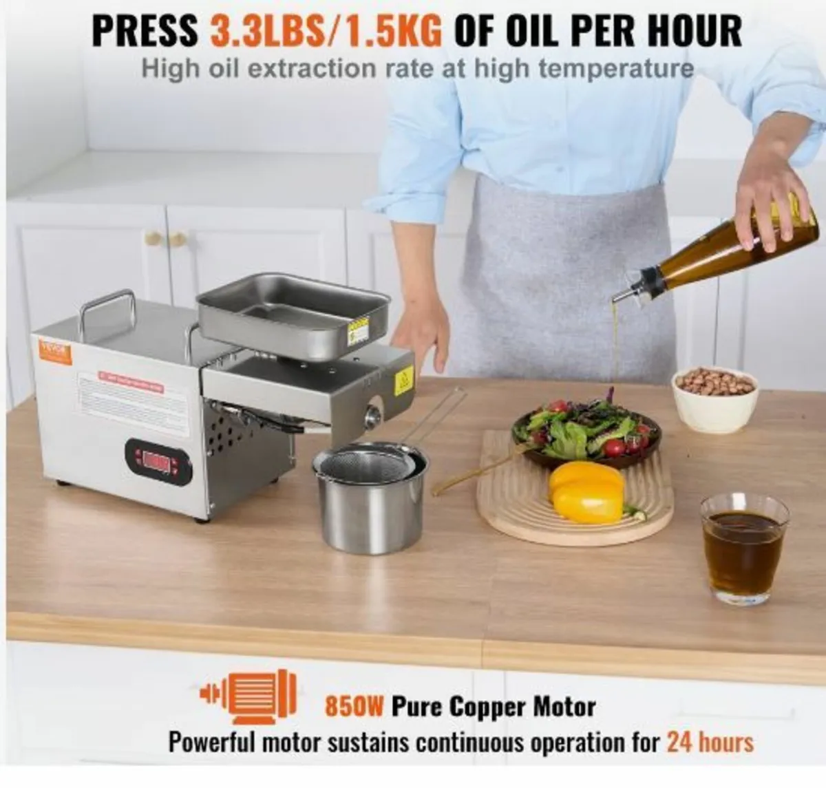 Electric Oil Press Machine, 850W - Image 1