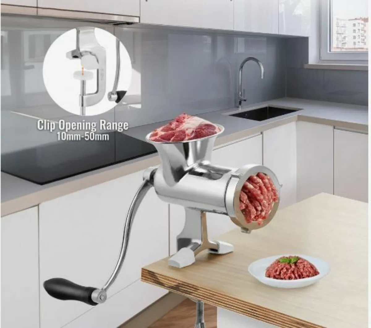 Manual Meat Grinder, 304 Stainless - Image 2