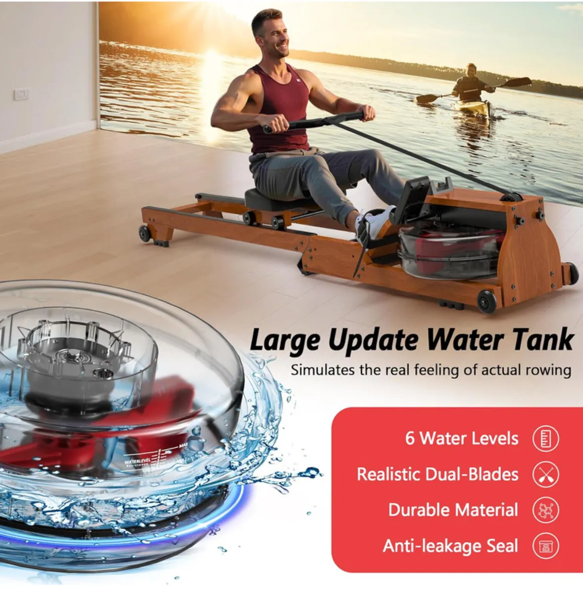 Rowing Machine, Water Foldable Rowing Machine - Image 3